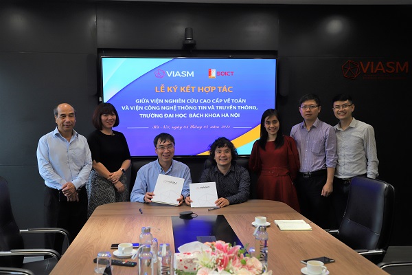 Lễ ký kết thỏa thuận hợp tác giữa Viện Nghiên cứu cao cấp về Toán và Viện Công nghệ Thông tin và truyền thông (Trường Đại học Bách khoa Hà Nội)